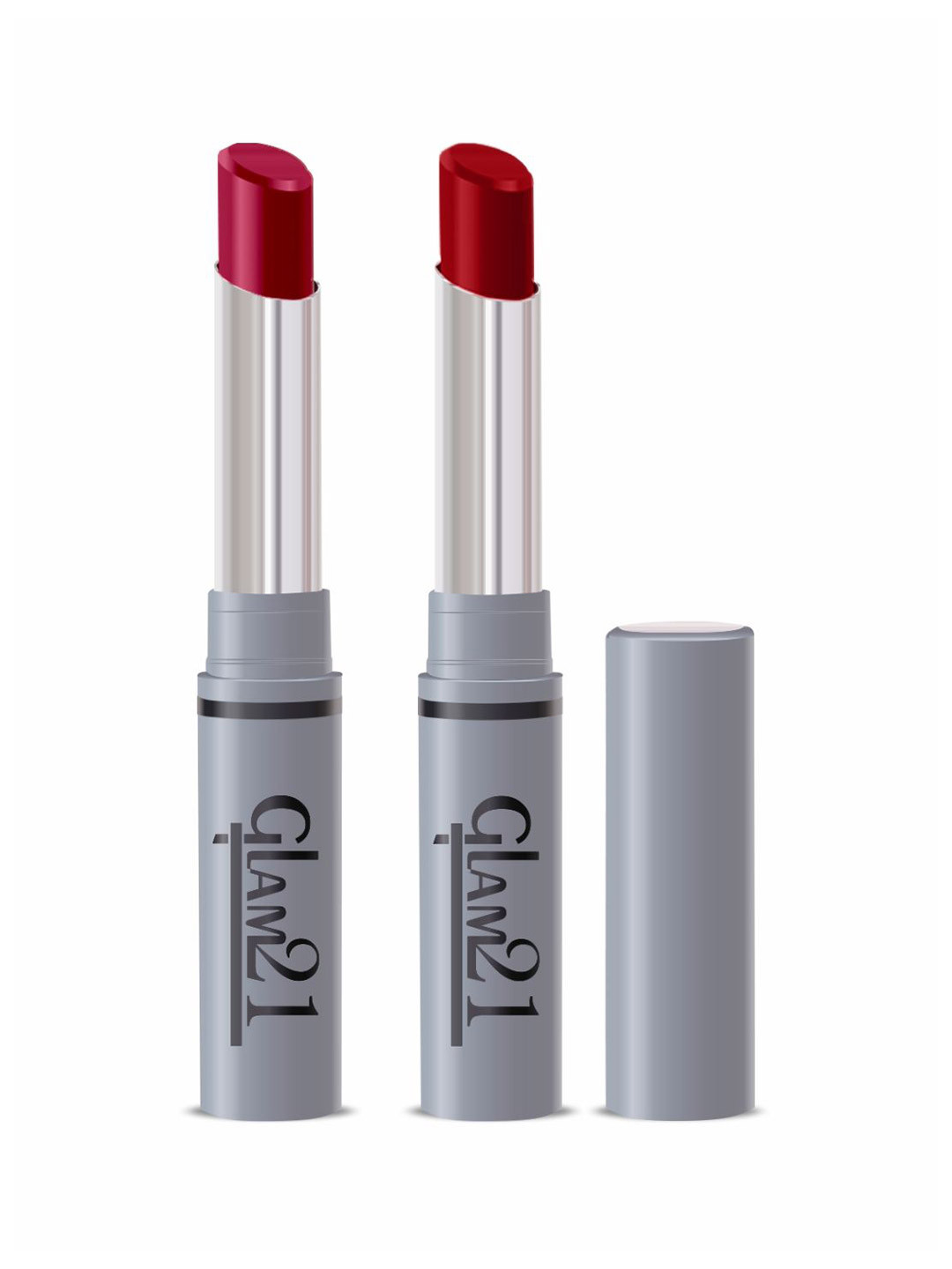 GLAM21 2Pcs Long Lasting Non-Transfer Lipsticks - Supper Maroon 25 & Give Me Red 09