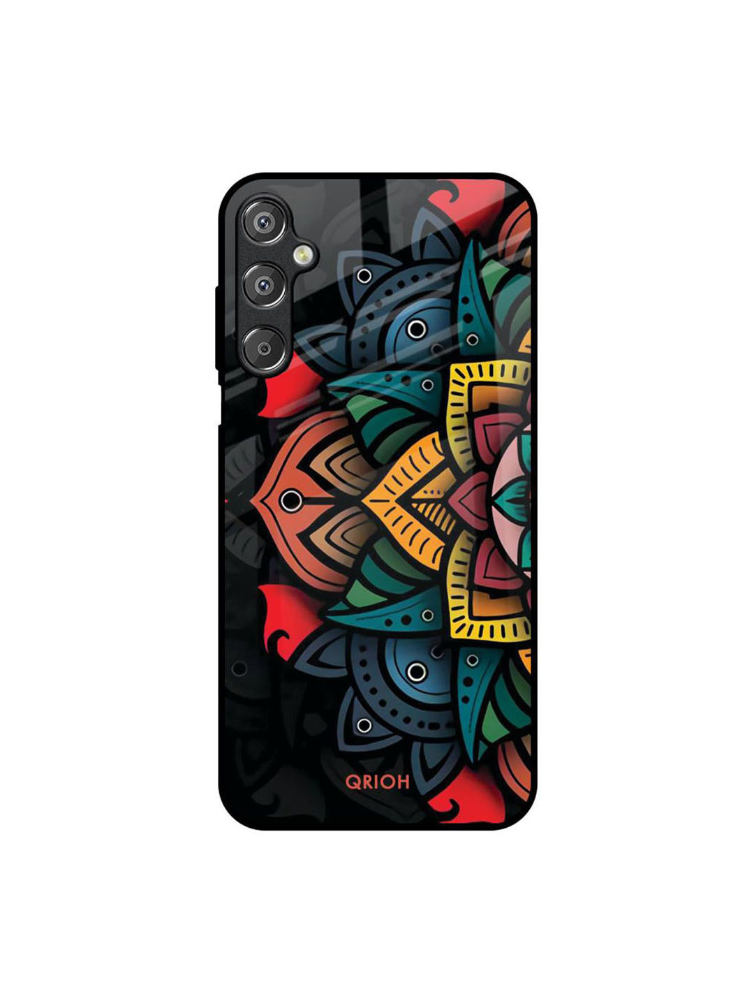 QRIOH Retro Flower Printed Lightweight Silicone Samsung Galaxy M15 5G Glass Back Case