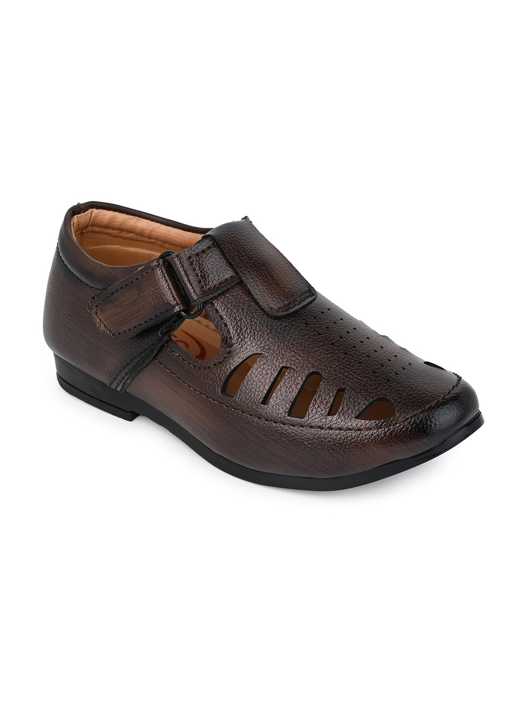 MLTC Boys Round Toe Velcro Memory Foam Shoe-Style Sandals