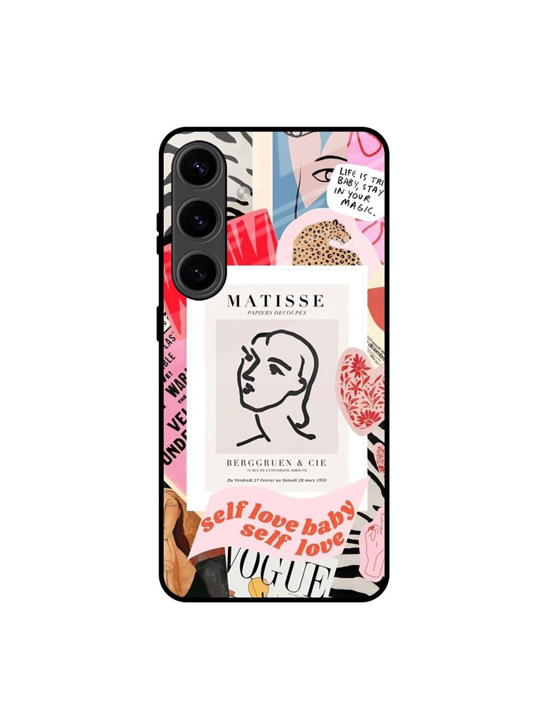 QRIOH Self Love Printed Lightweight Silicone Samsung Galaxy S24 5G Glass Back Case