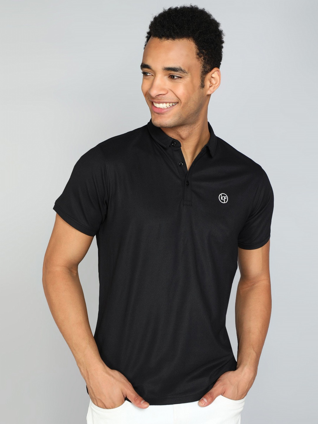 Kolor Fusion Men Solid Polo Collar T-shirt