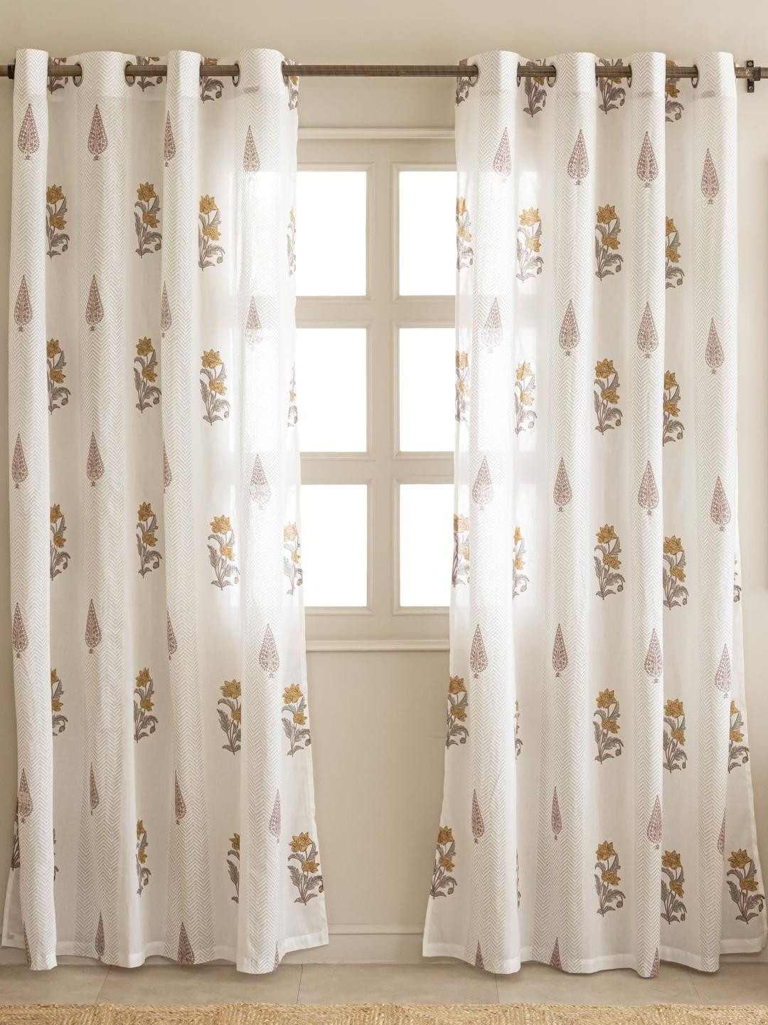 The Home Story Set of 2 Cotton Sheer Door Curtain