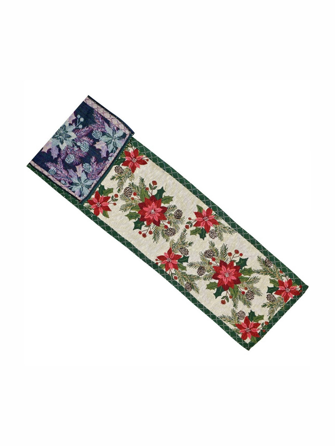 PRAKARTIK Red & Green Floral Printed Pure Cotton Durable TableRunner