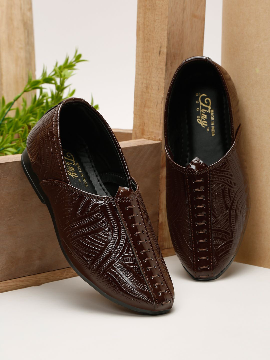 Tiny Bugs Boys Leather Formal Mojaris