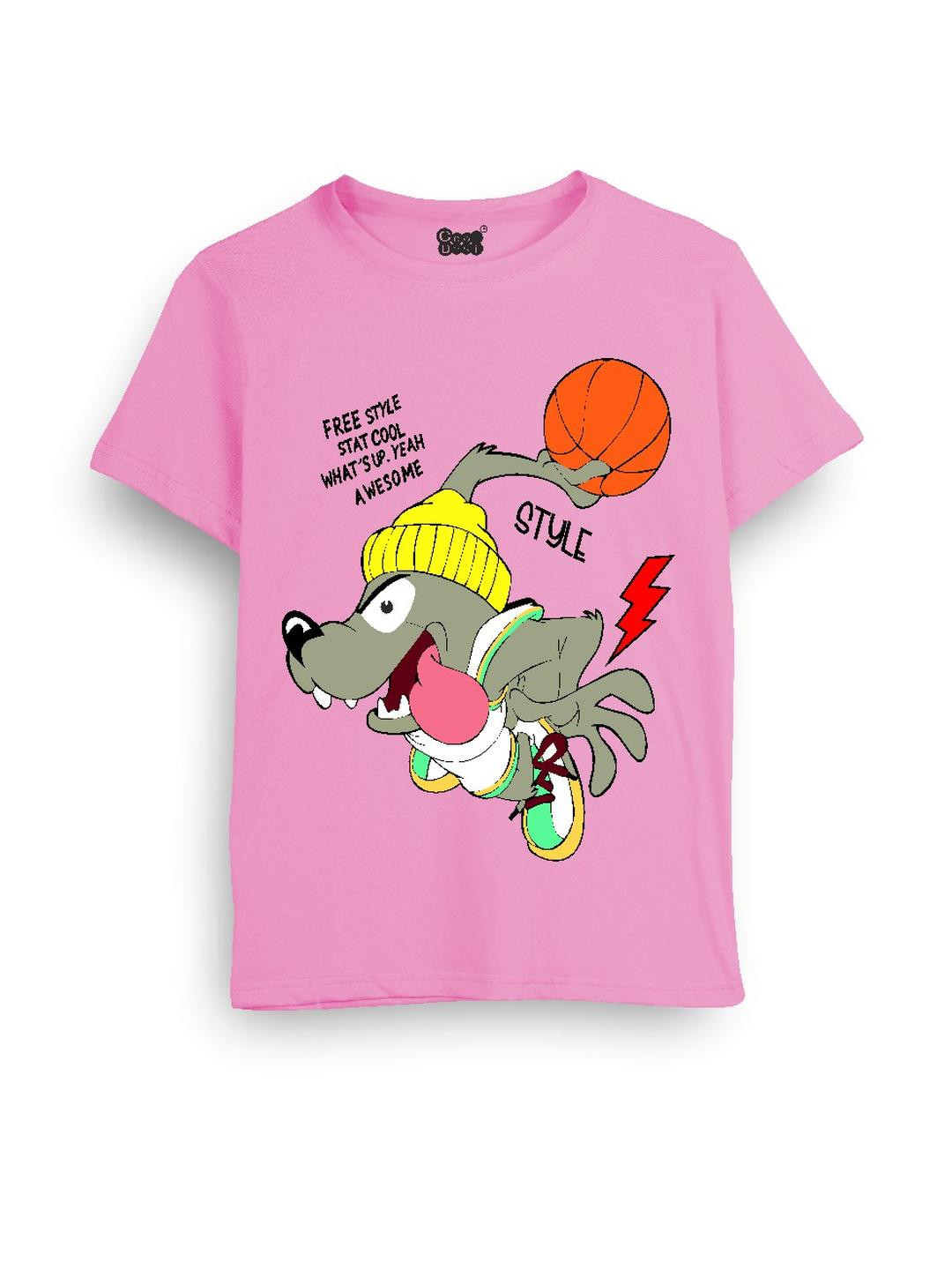 Cooldesi Kids-Unisex Pink Cotton Tshirts