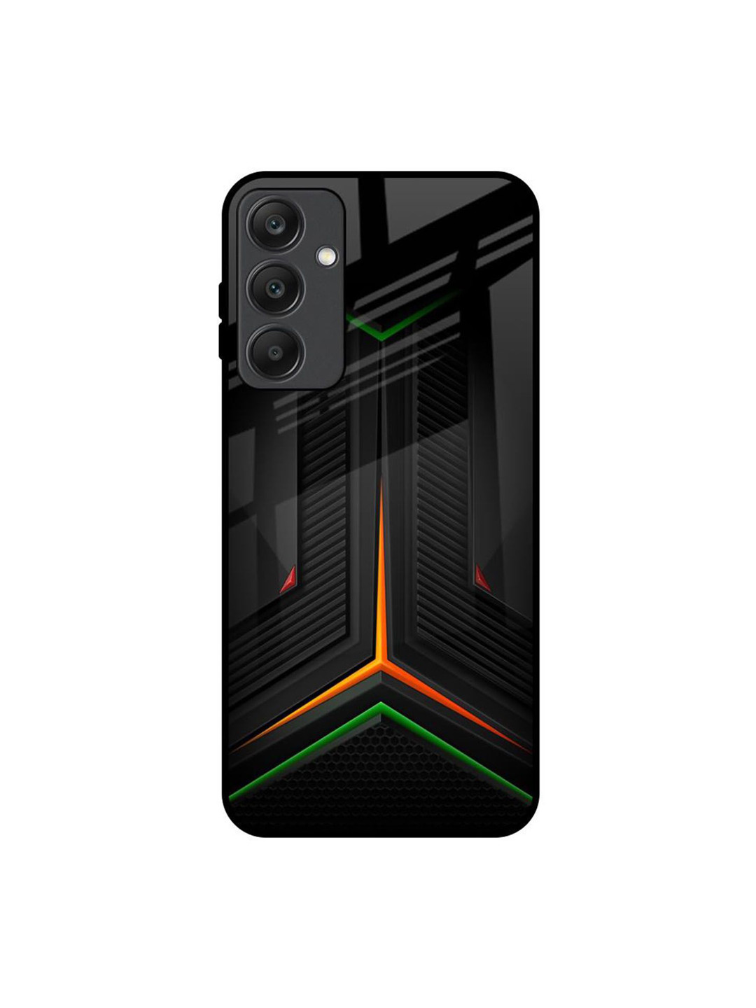 QRIOH Modern Ultra Chevron Print Samsung Galaxy A25 5G Glass Back Case Mobile Accessories