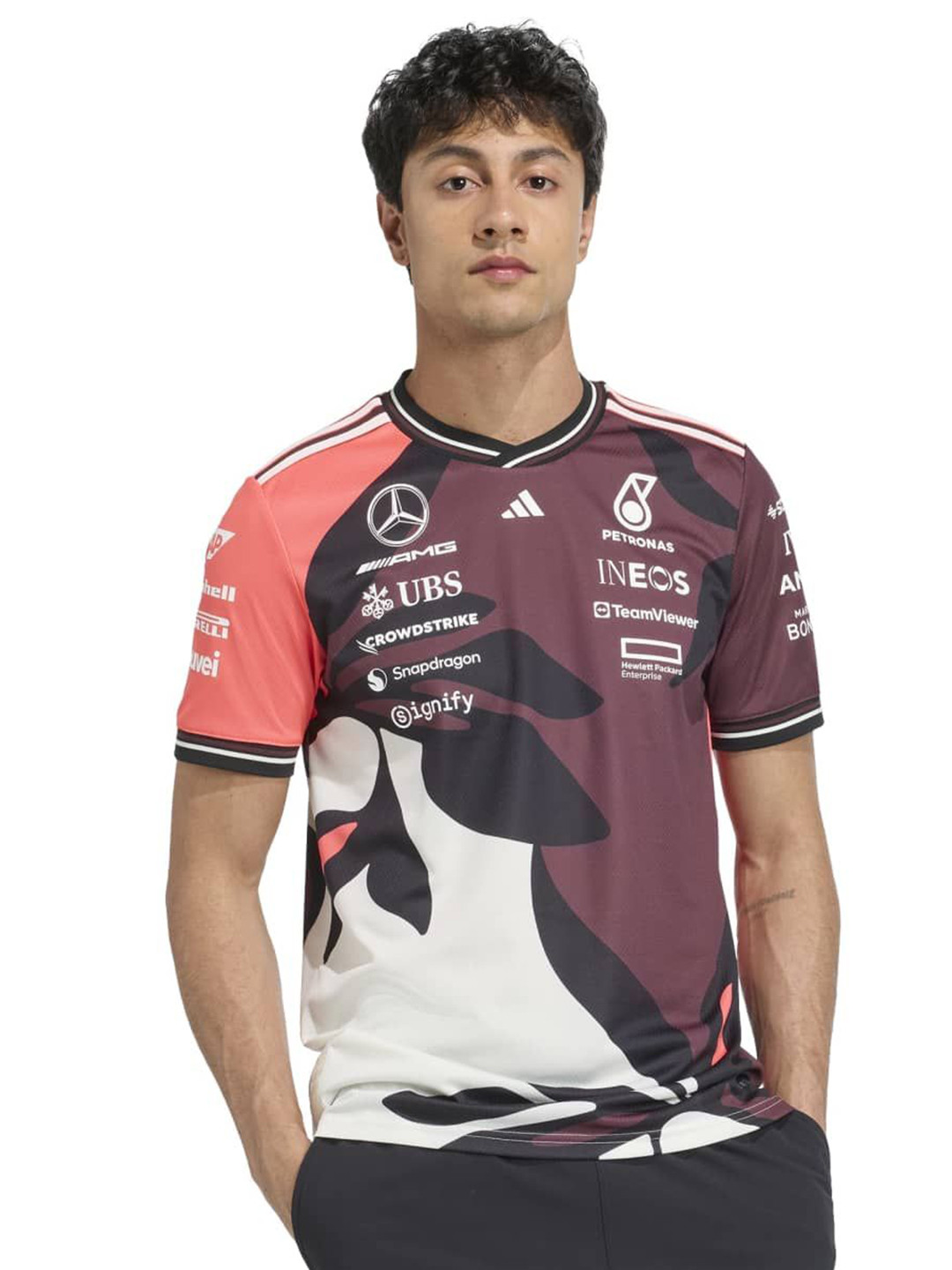 ADIDAS Men Floral Printed Round Neck T-shirt