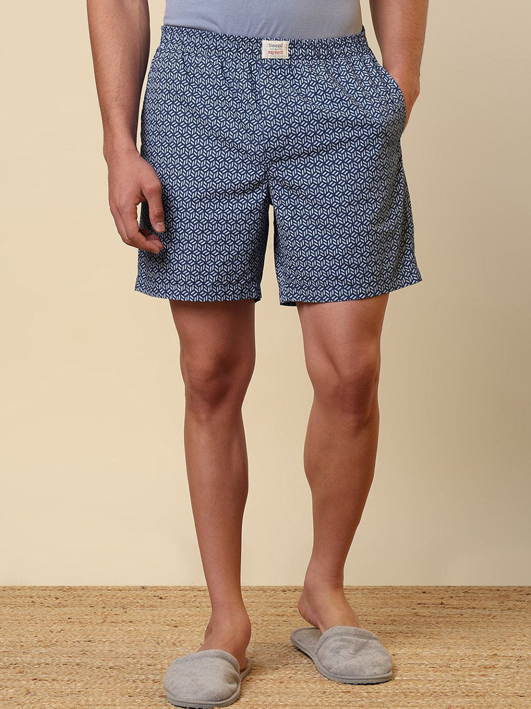 SleepZ by Raymond Printed Pure Cotton Mid-Rise Boxer AHBA00045-B8