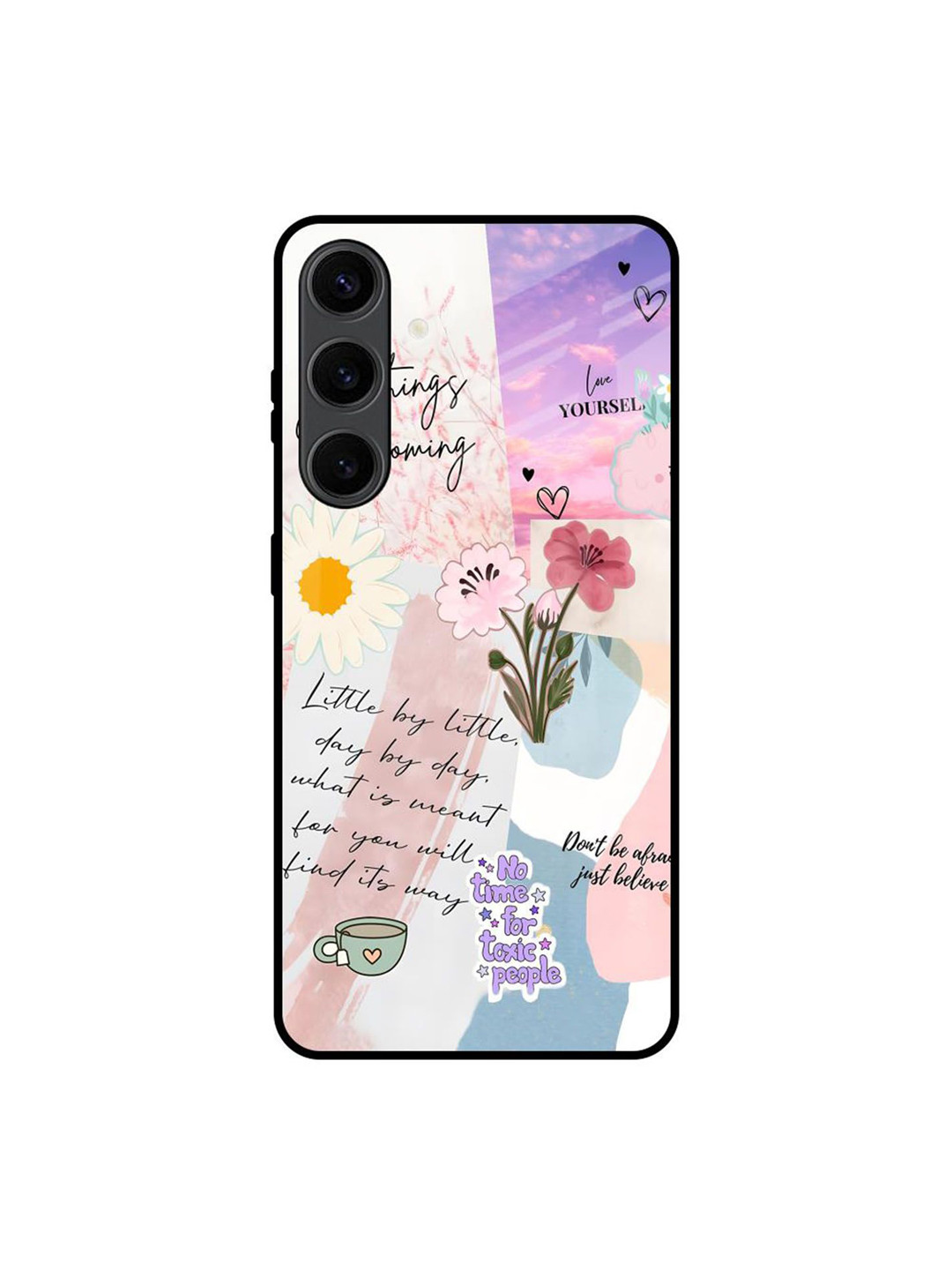 QRIOH Positive Horizons Floral Printed Samsung Galaxy S24 Plus 5G Silicone Back Case