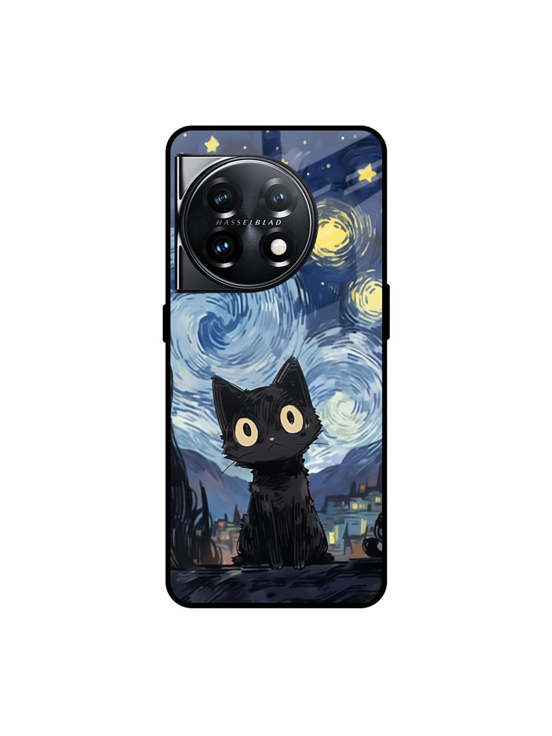 QRIOH Midnight Whiskers Quirky Printed OnePlus 11 5G Silicone Back Case