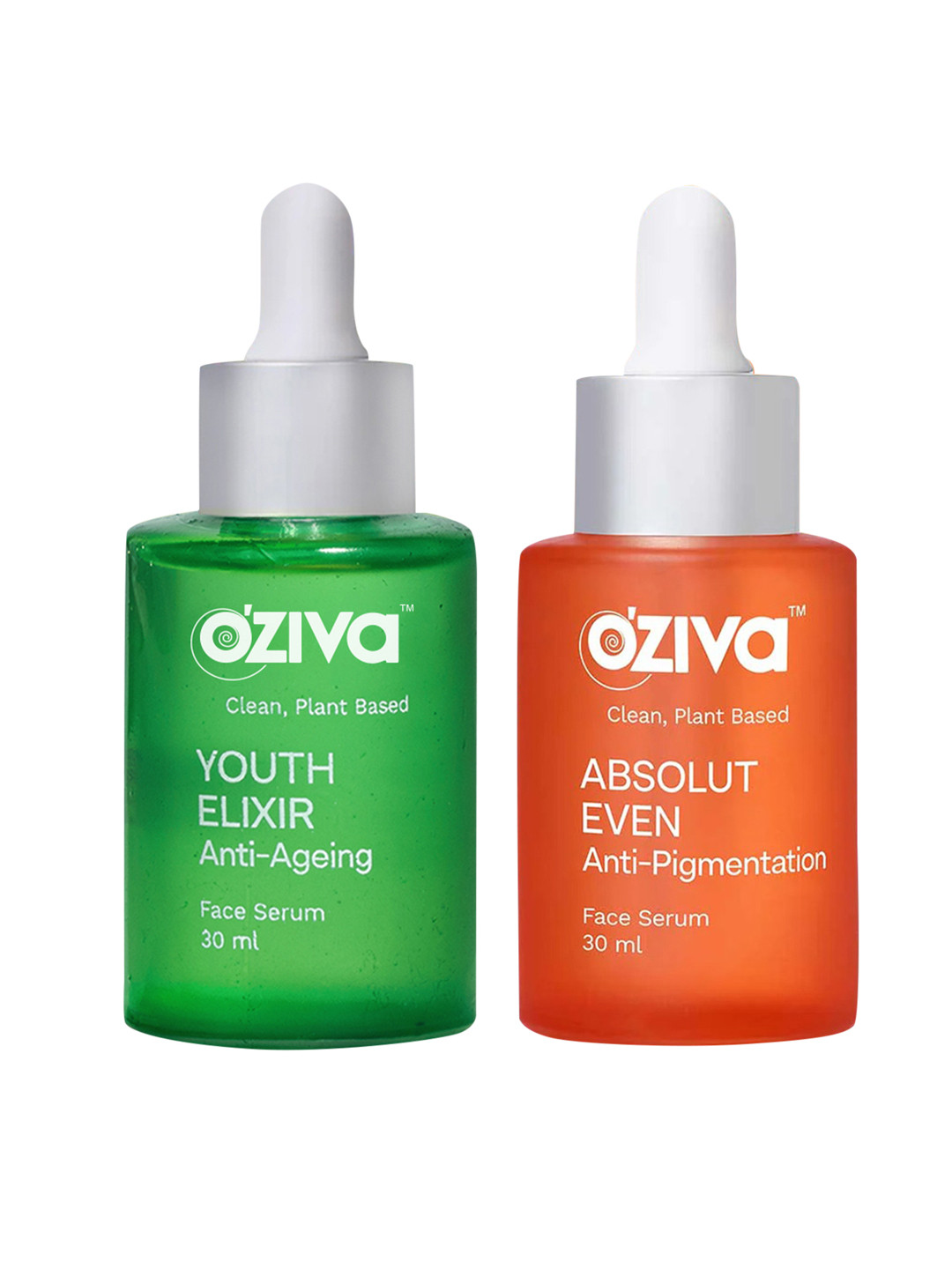 OZiva Set of Absolut Even Face Serum & Youth Elixir Face Serum - 30ml each