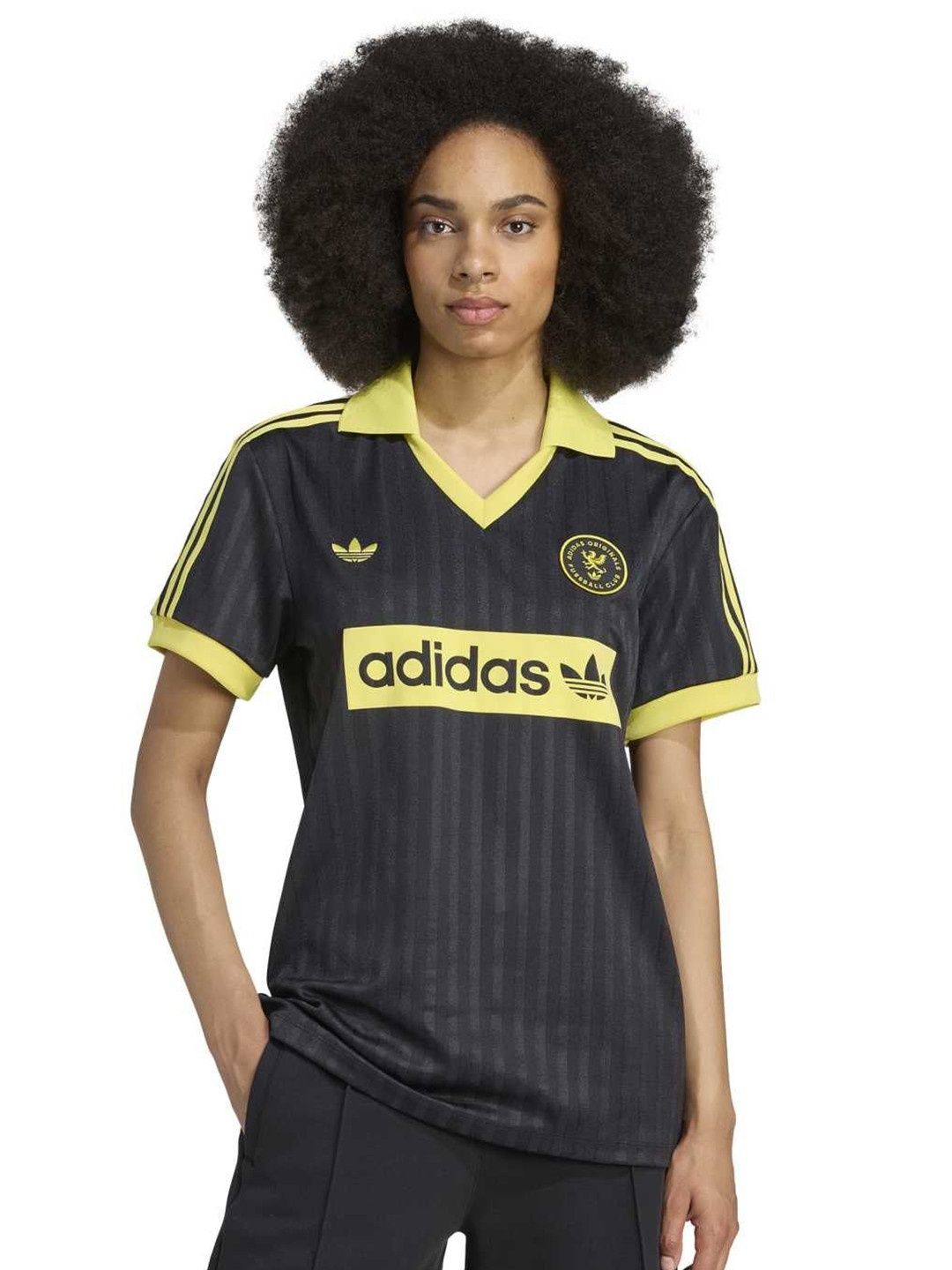 ADIDAS Originals Women Typography Printed V-Neck Relaxed Fit T-shirt