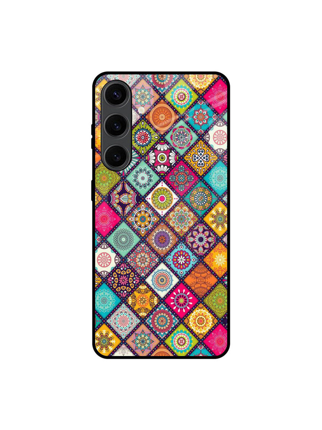 QRIOH Mandala Geometric Printed Samsung Galaxy S24 Plus Silicone Back Case