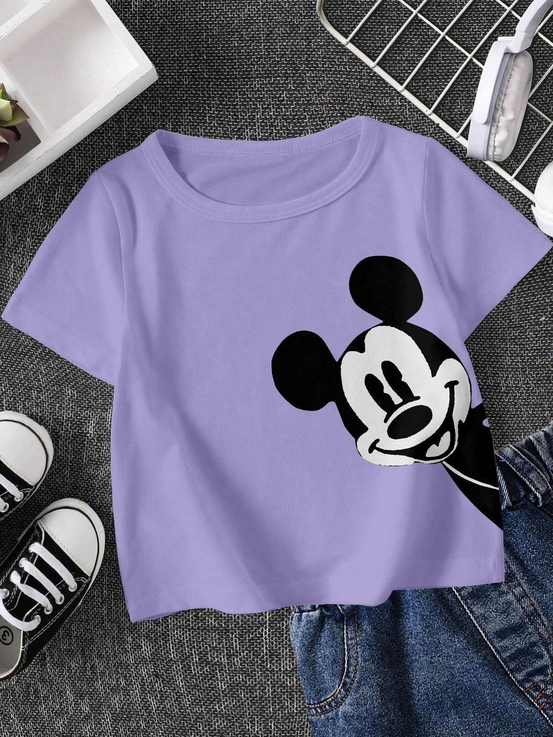 FIONAA TRENDZ Kids-Unisex Purple Cotton Tshirts