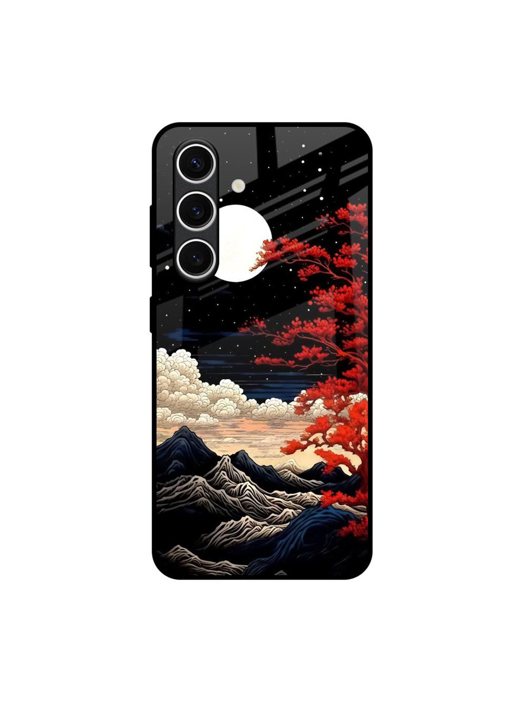 QRIOH Graphic Printed Lightweight Silicone Samsung Galaxy S24 FE 5G Glass Back Case