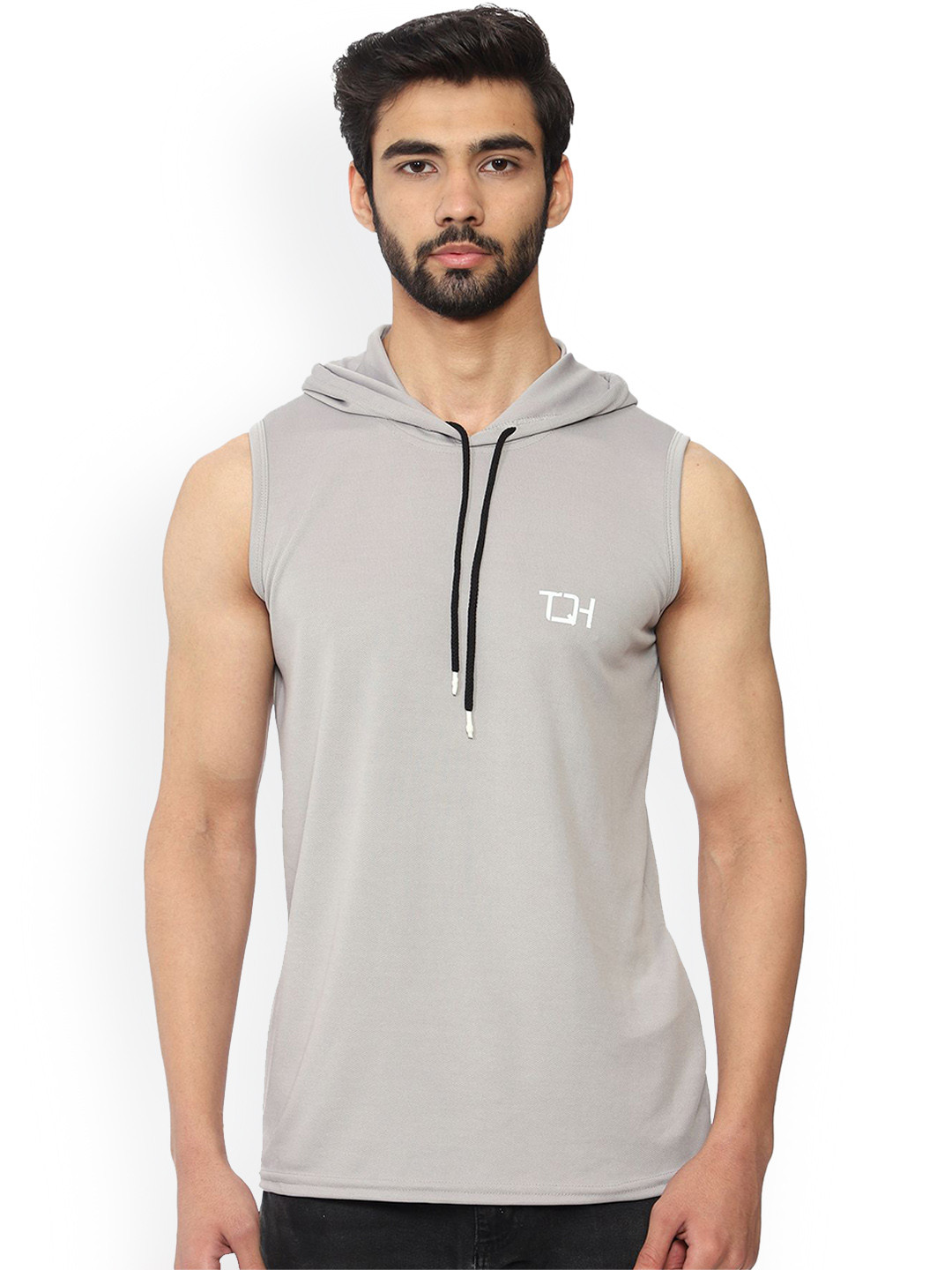 TQH Men Sando Hooded Neck Gym Vest