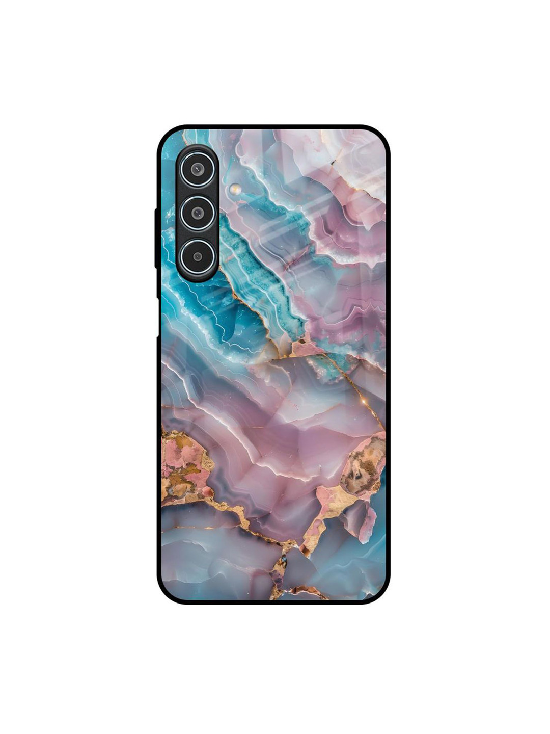 QRIOH Abstract Printed Samsung Galaxy M35 5G Shine Spark Glass Back Case