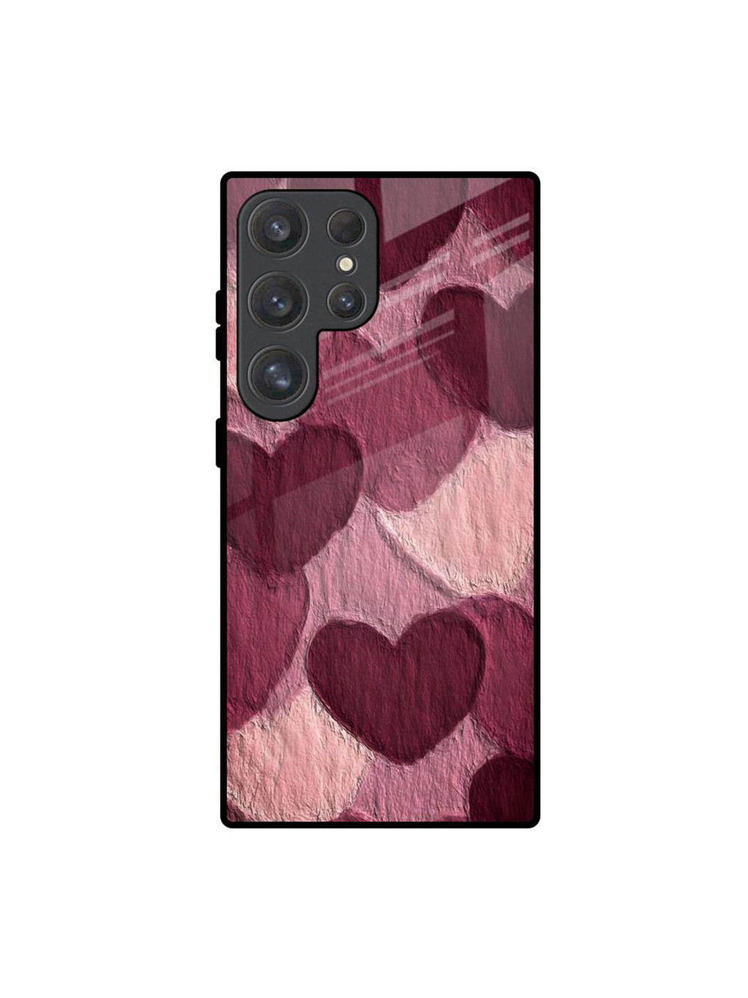 QRIOH Sweetheart Patterne Samsung Galaxy S25 Ultra 5G Glass Back Case Mobile Accessories