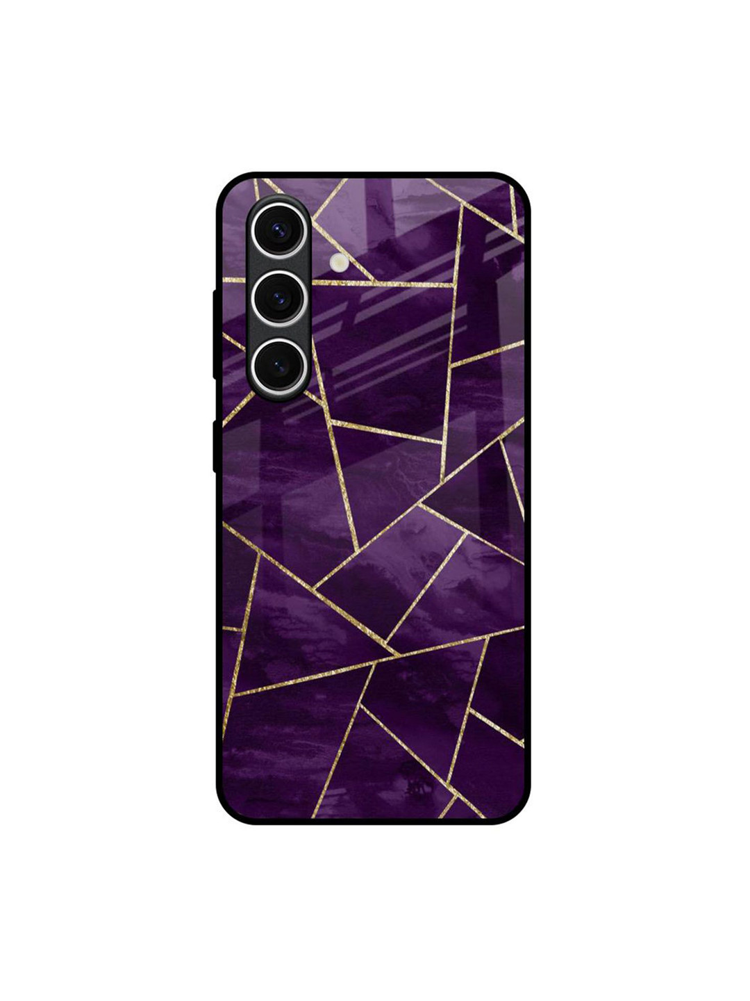 QRIOH Geometric Purple Quirky Printed Samsung Galaxy S24 FE 5G Silicone Back Case