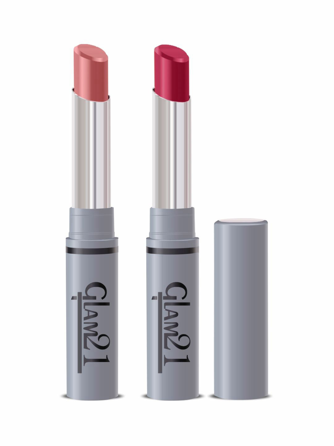 GLAM21 Set Of 2 Long Lasting Bullet Lipstick -Magenta Love 10 - Dreamy Nude - 20