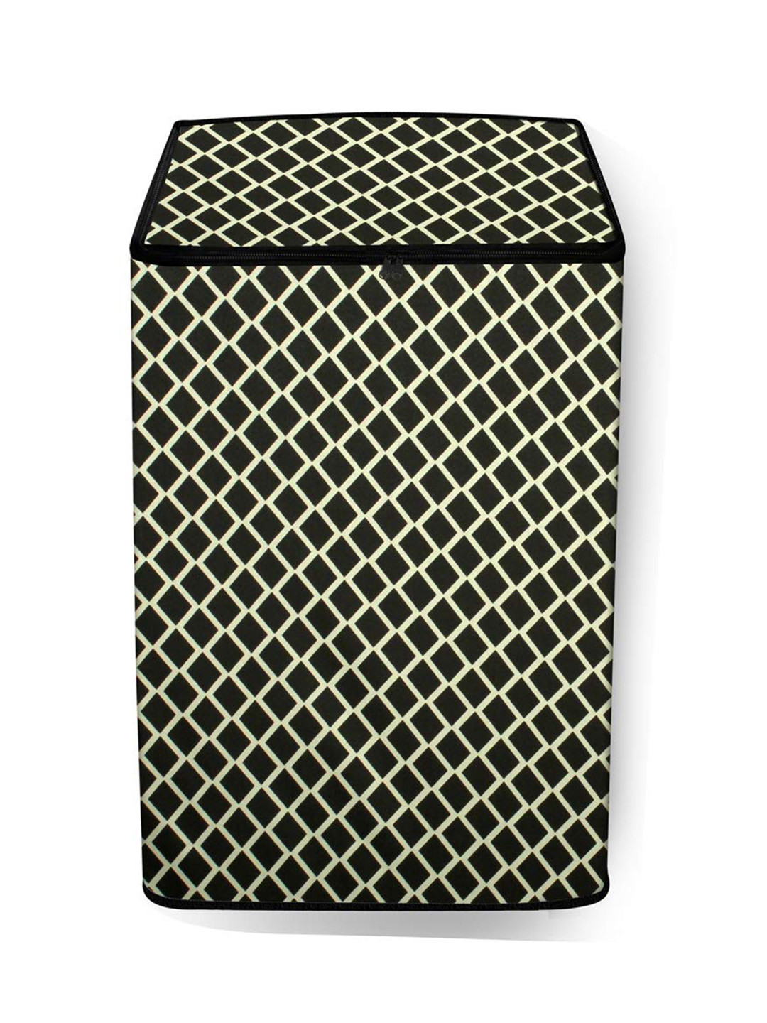 The Furnishing Tree Washing Machine Cover Check Coffee Compatible for Whirlpool 7.2 Kg Fully-Automa