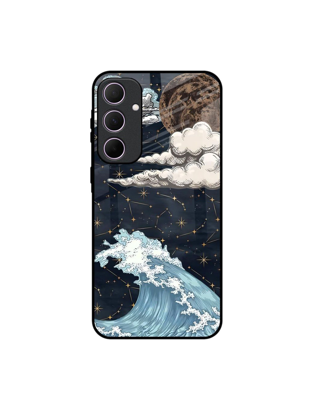 QRIOH High Tides Quirky Printed Samsung Galaxy A35 5G Glass Back Case