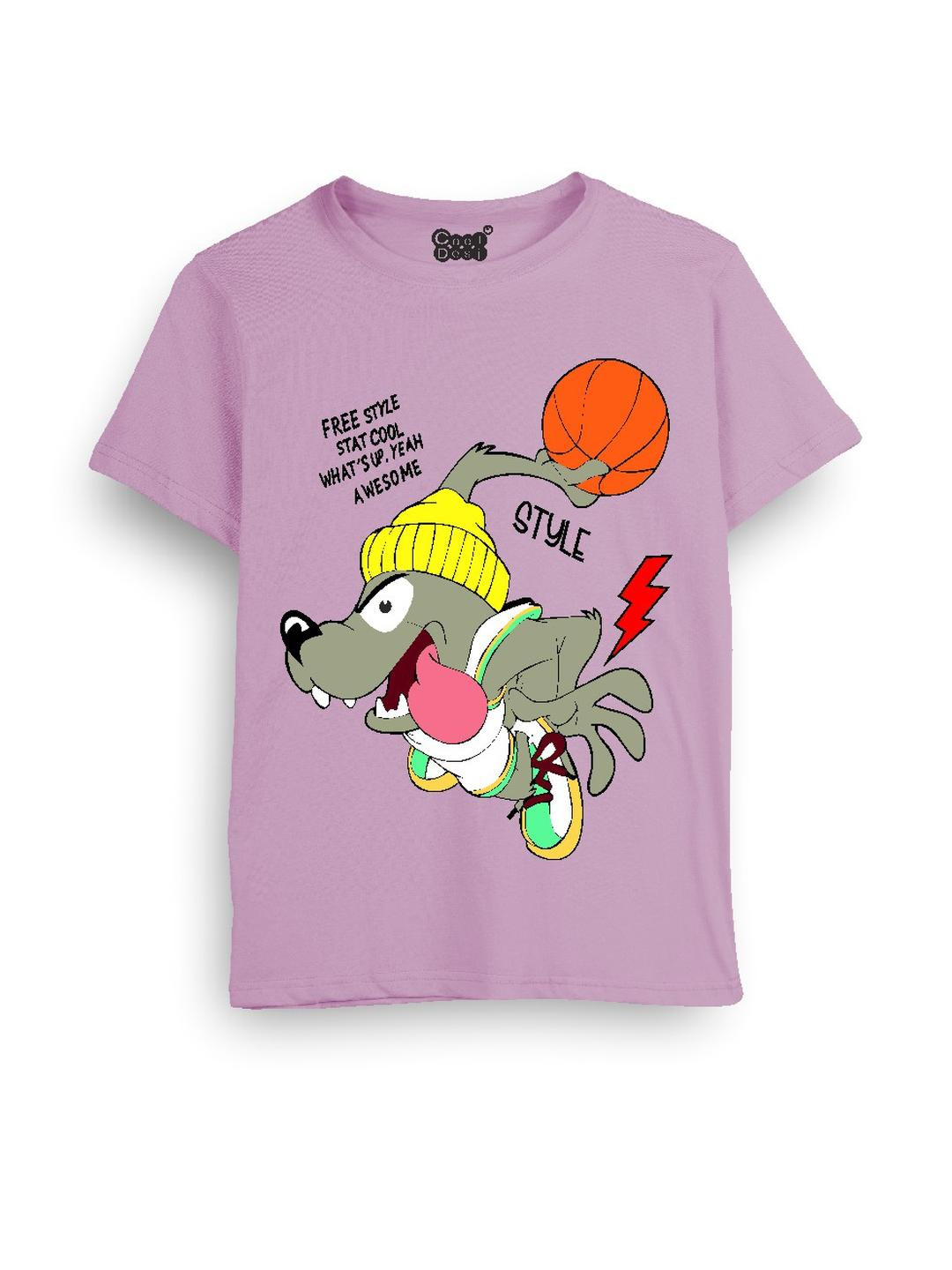 Cooldesi Kids-Unisex Purple Cotton Tshirts