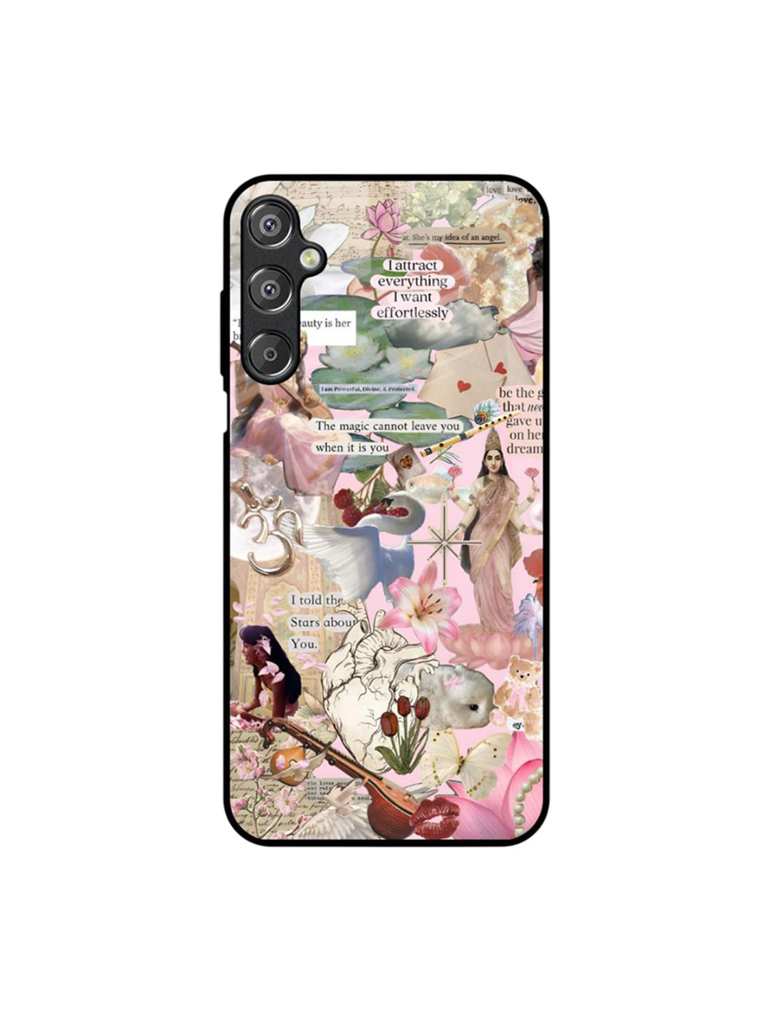 QRIOH Goddess Of Elegance Printed Samsung Galaxy F15 5G Glass Mobile Back Case Cover