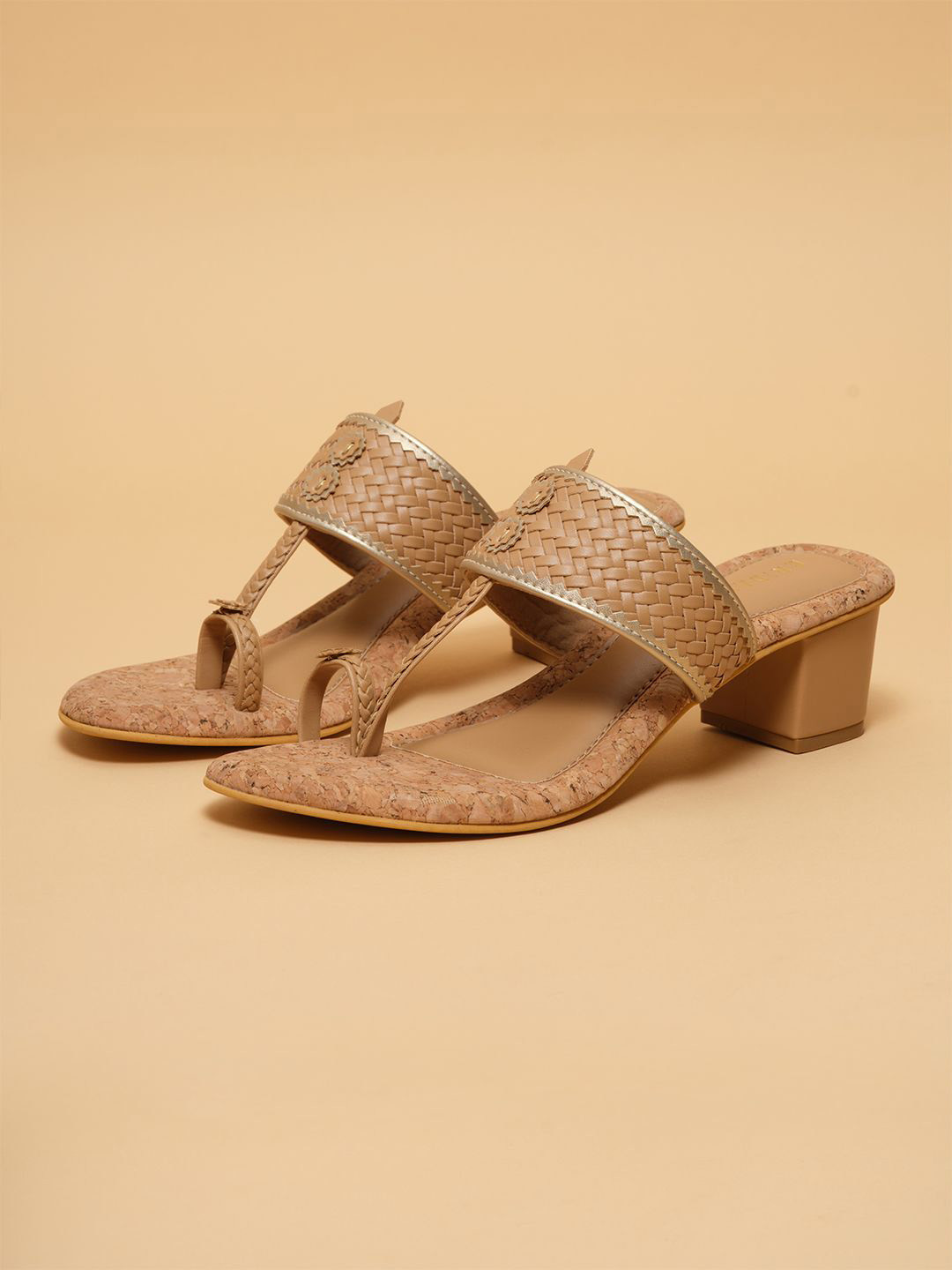 ERIDANI Women Arzu Kolhapuri Heel Sandals