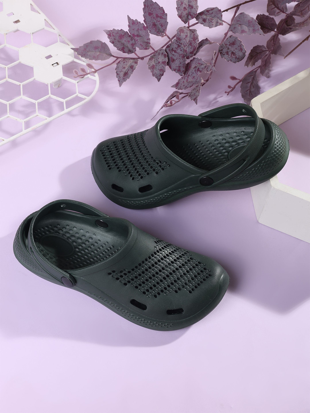 Ziera Men Self Design Rubber Clogs