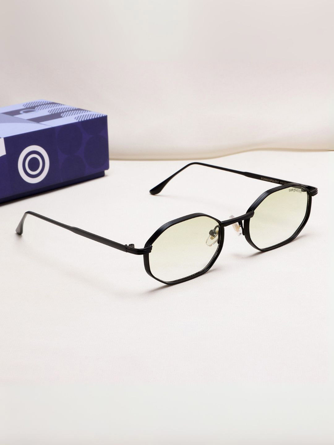 SUNGLASSIC Unisex Opulent Edition Green Gradient Hexagon Sunglasses Opulent-Black-Green-Gr