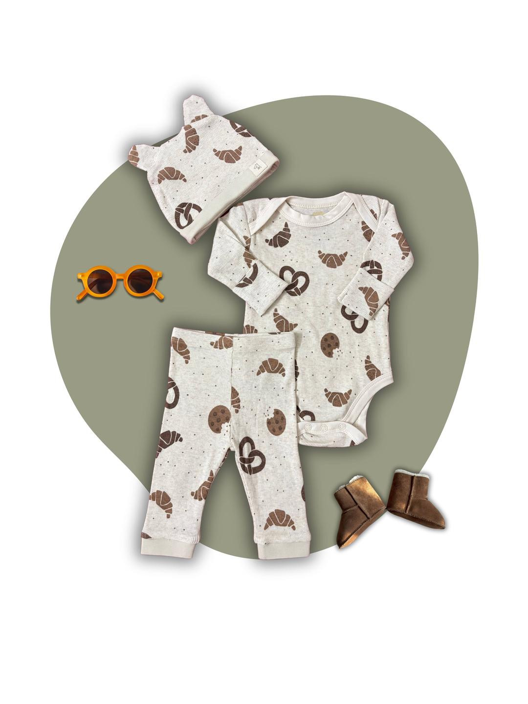 Giggly Joey Beige  Pure Cotton Clothing Set