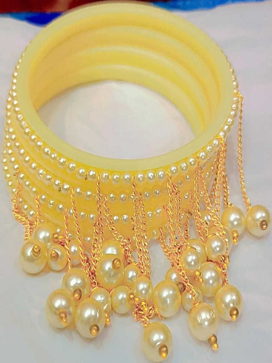 NASEEM BANGLES   Cream  Plastic Bangles