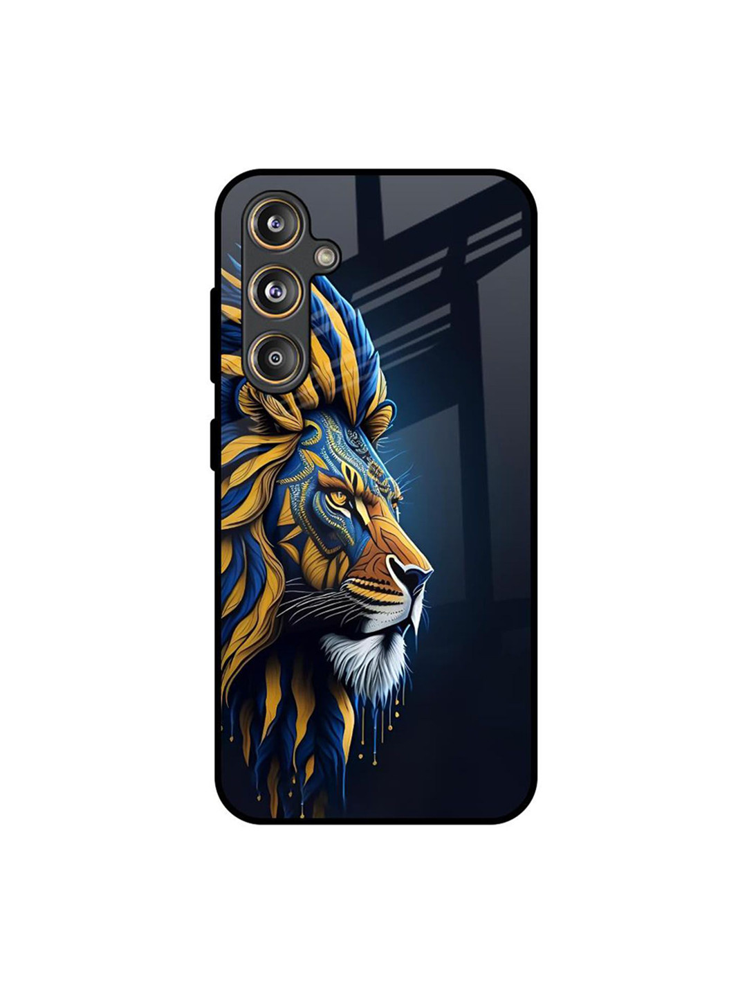 QRIOH Animated Lion Printed Lightweight Silicone Samsung Galaxy F55 5G Glass Back Case