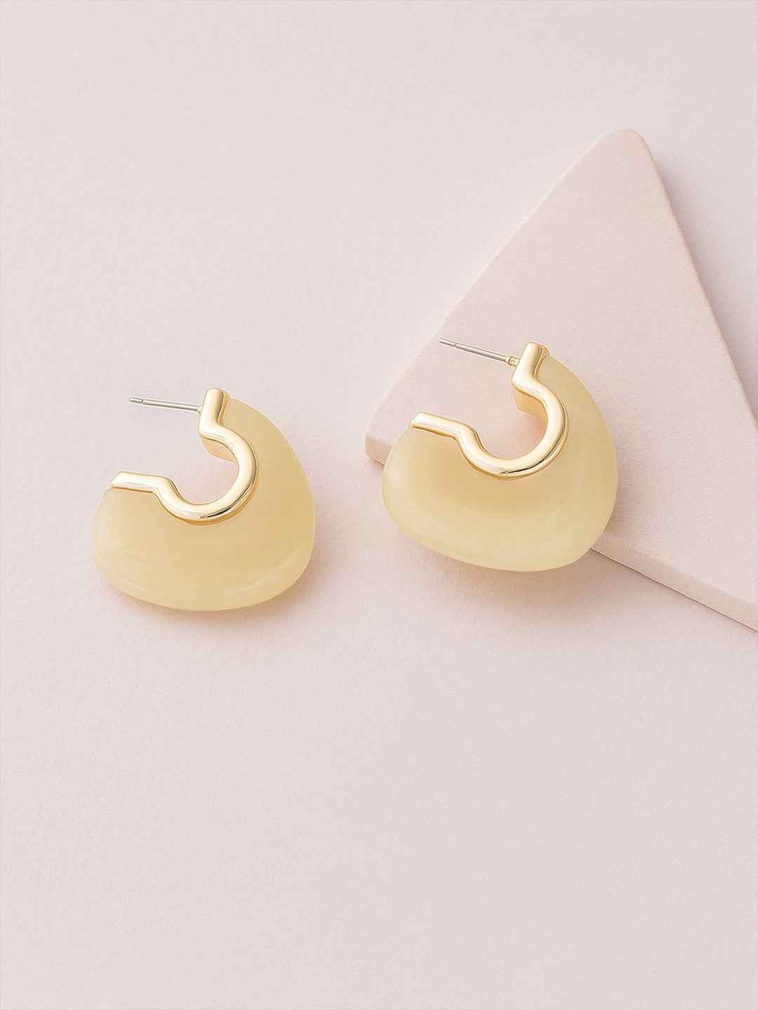 Accessorize Resin Chunky Semi Crescent Shaped Half Hoop Earrings