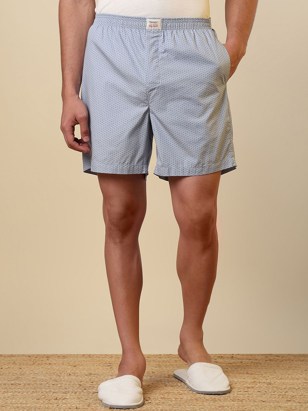 SleepZ by Raymond Printed Pure Cotton Mid-Rise Boxer AHBA00049-B4