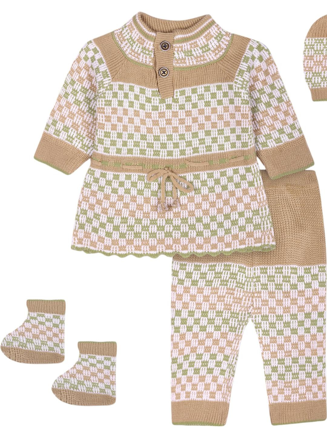 toyific Girls Knitted Pullover Set