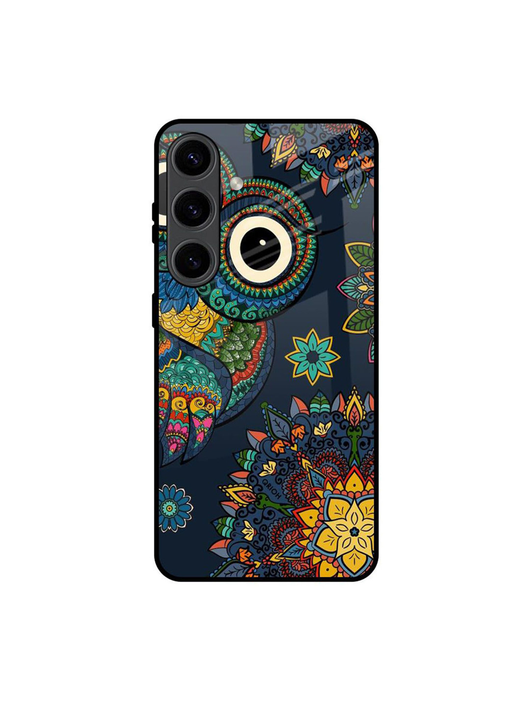 QRIOH Owl Art Glass Printed Samsung Galaxy S24 5G Silicone Back Case