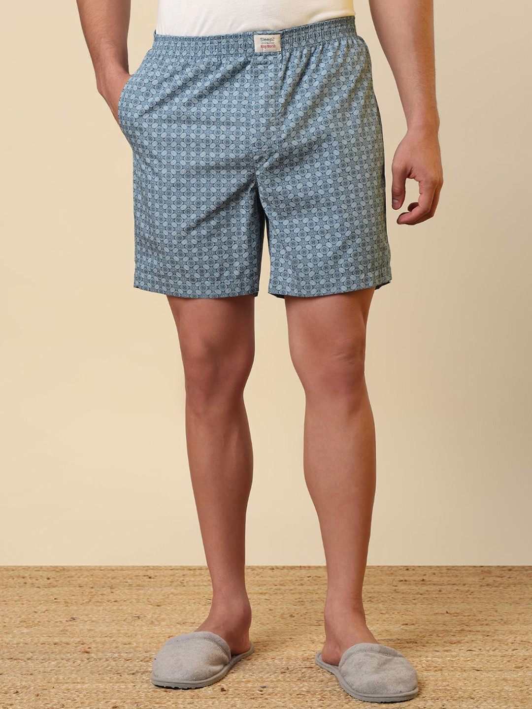 SleepZ by Raymond Printed Pure Cotton Mid-Rise Boxer AHBA00041-B5