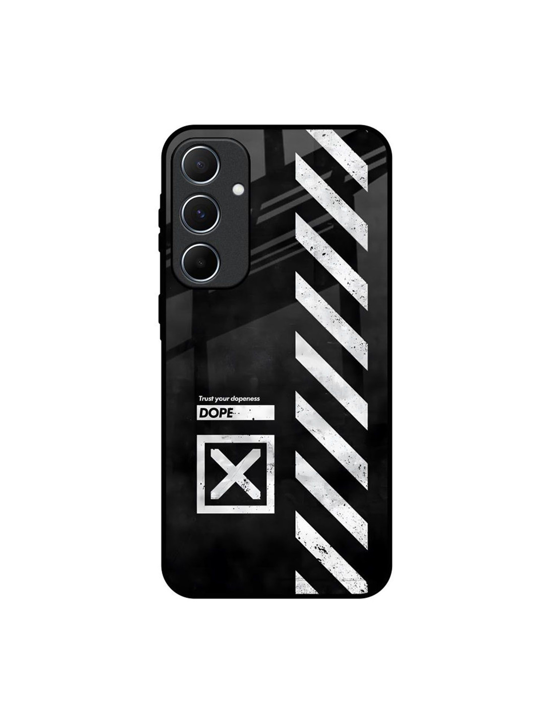 QRIOH Duality Design Samsung Galaxy A55 5G Glass Back Case Mobile Accessories