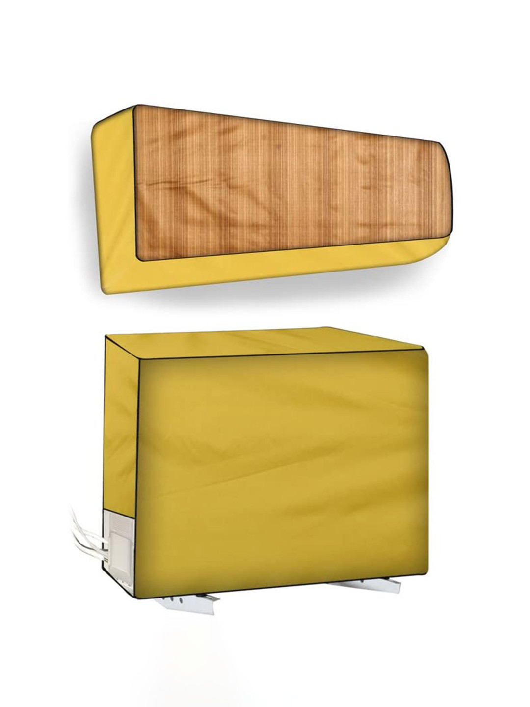 The Furnishing Tree Split AC Cover Set of Indoor and Outdoor Unit Used for 3 Ton Bluestar ARAU Wood