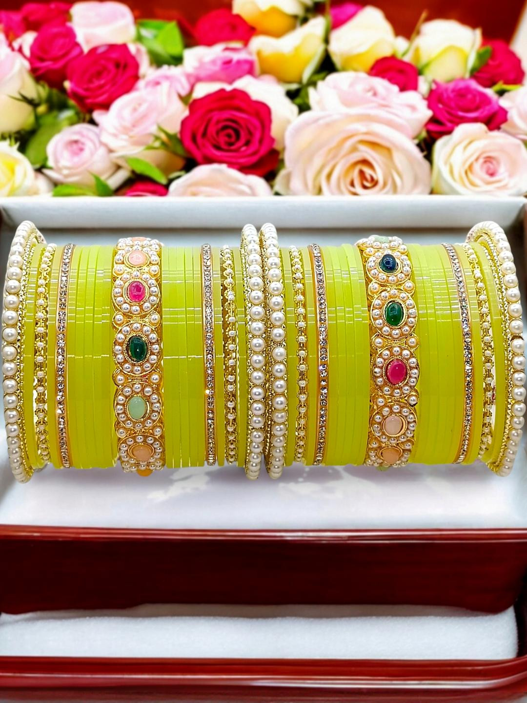 Weuva Love We Craft Gold-Plated Chuda Stones Studded Bangle