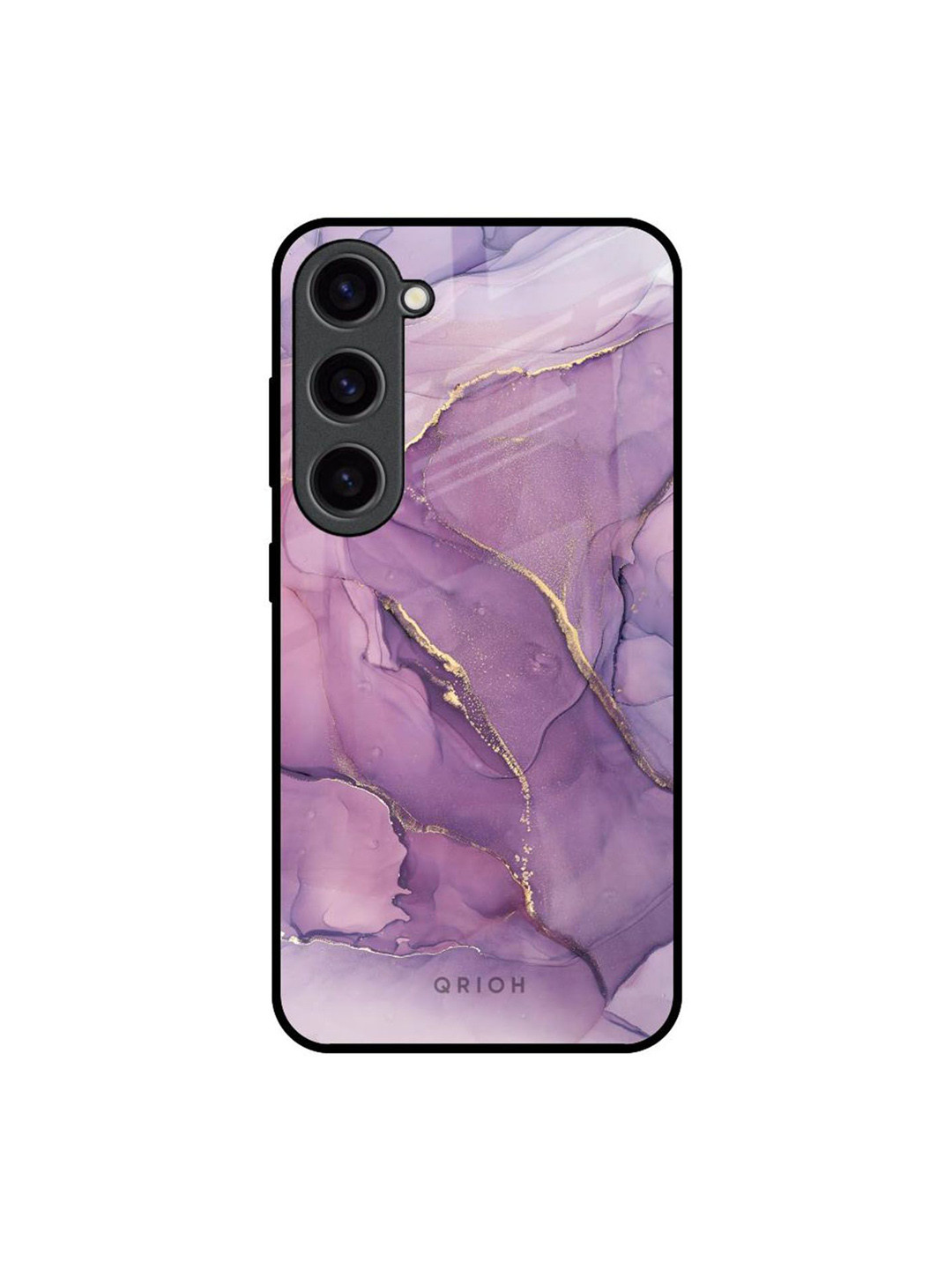 QRIOH Marble Printed Samsung Galaxy S23 Glass Back Case Mobile Accessories