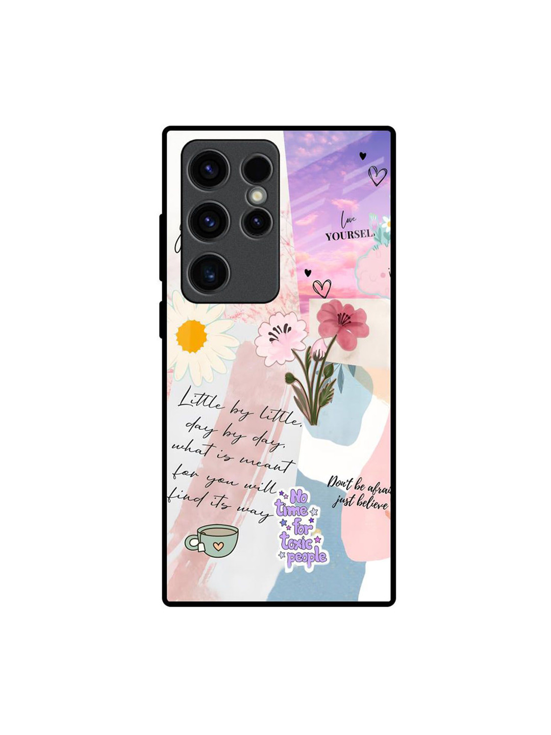 QRIOH Positive Horizons Floral Printed Samsung Galaxy S23 Ultra 5G Silicone Back Case