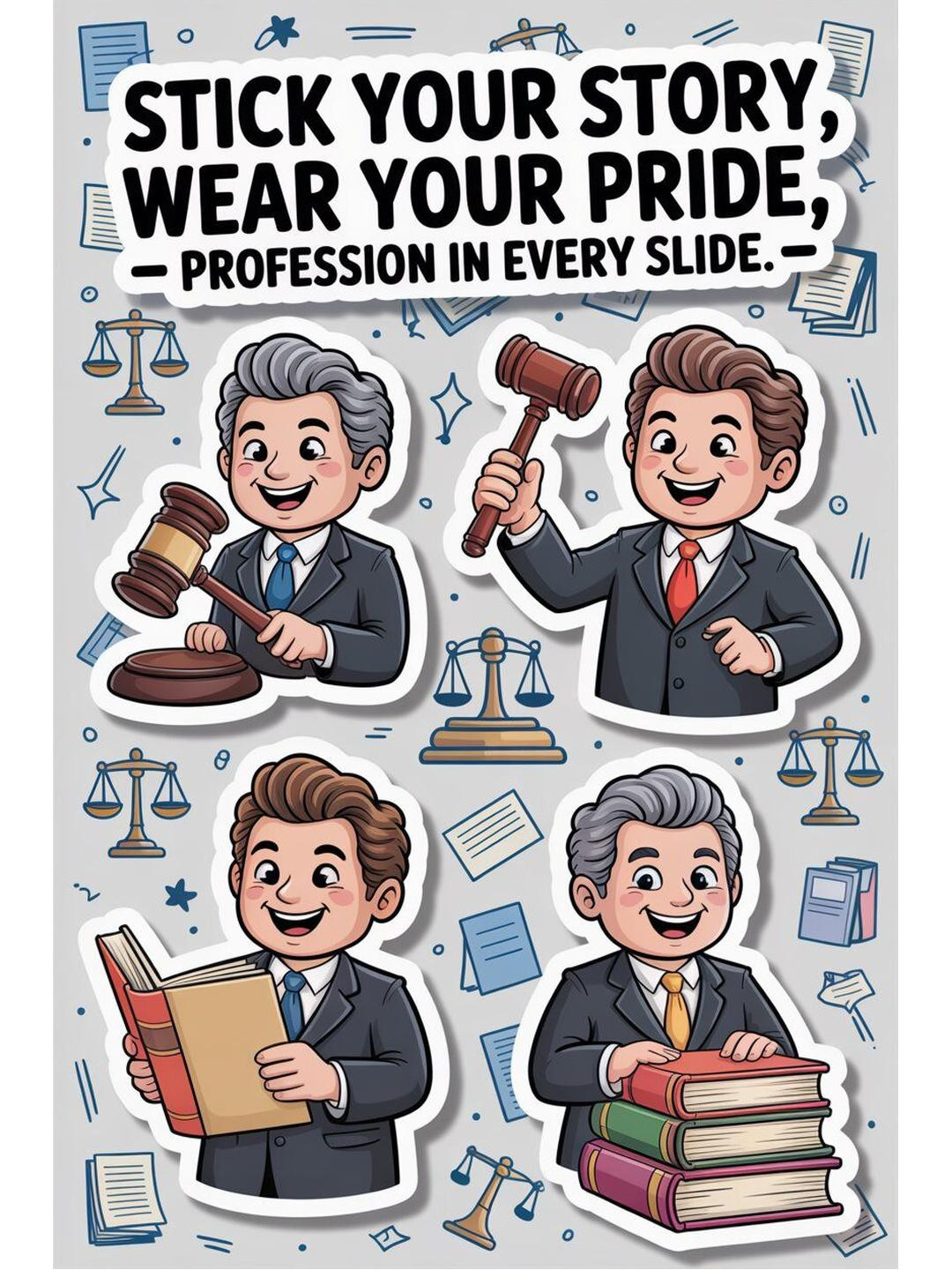 PRINTING DADDY Pack of 55 Profession-Themed Vinyl Stickers