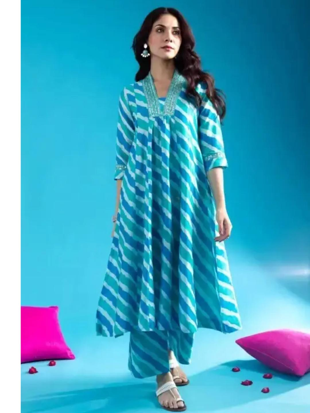 Ridnish Embroidered Viscose Rayon Kurta Sets