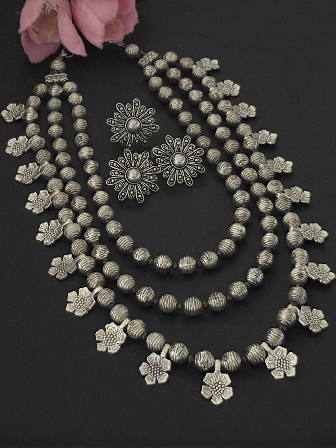 PRASO JEWELS Silver-Plated German Silver NA Jewellery Set