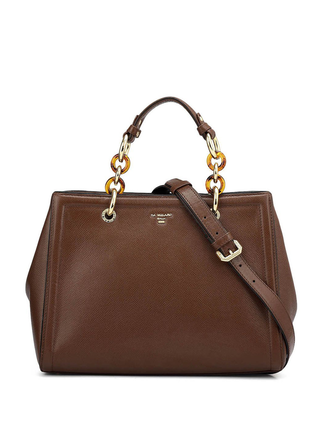 Da Milano LB-00023 Women Textured Structured Leather Handheld Bag