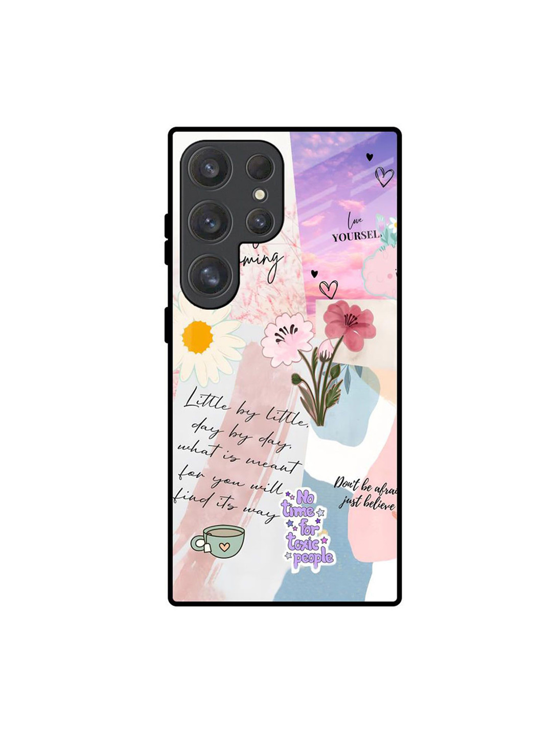 QRIOH Positive Horizons Floral Printed Samsung Galaxy S25 Ultra 5G Glass Back Case