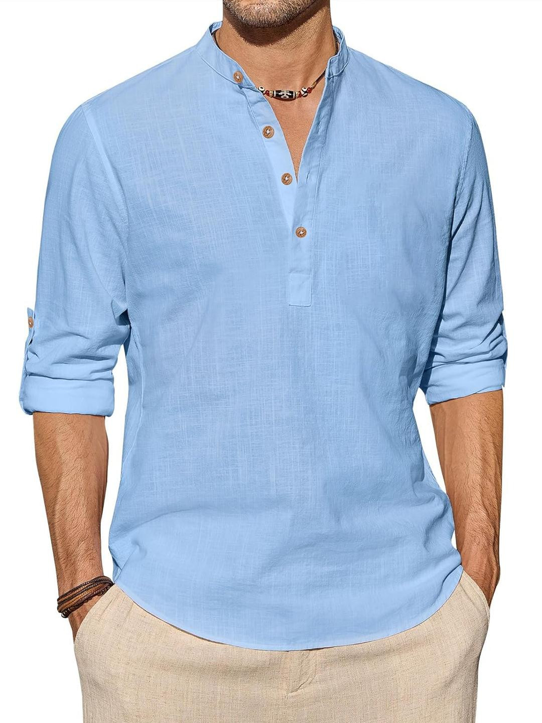 Edin Men Olive Cotton Kurtas